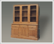 Cherry sideboard with bookcase/display top cabinet