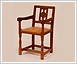Yorkshire rose carver chair in fumed oak